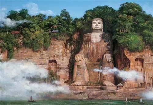 乐山大佛位于四川省乐山市，是古代佛教文化的重要遗产之一。这座壮观的佛像矗立在岷江之滨，是古代劳动人民智慧和汗水的结晶。-第2张图片