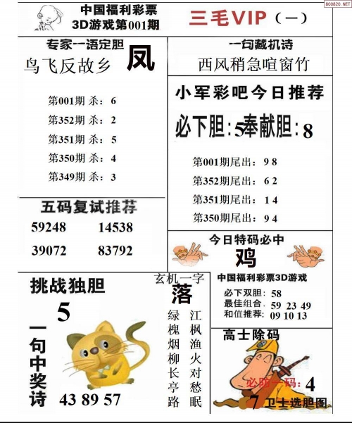 福彩3d字谜画谜总汇大全福彩3d字谜画谜总汇