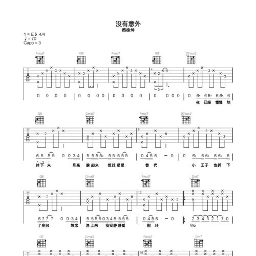 吉他歌谱吉他歌谱，探索音乐的魅力-第1张图片