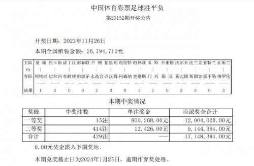 今日足彩开奖结果查询今日足彩开奖结果查询-第3张图片