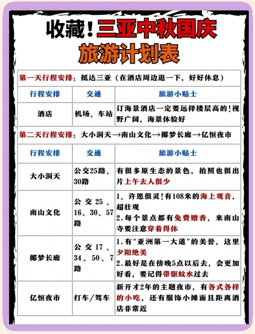 中秋旅游攻略