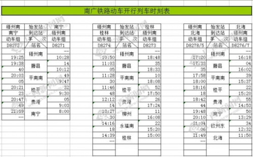 怀密号动车组时刻表动车组时刻表，便捷出行的新篇章-第3张图片