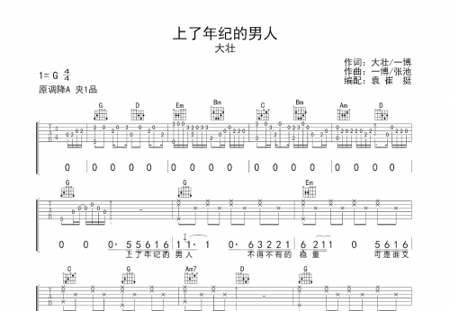 大男人小女孩吉他谱原版大男人小女孩吉他谱-第2张图片