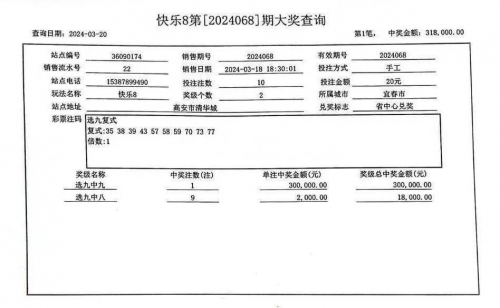 福利彩票快乐8中奖查询