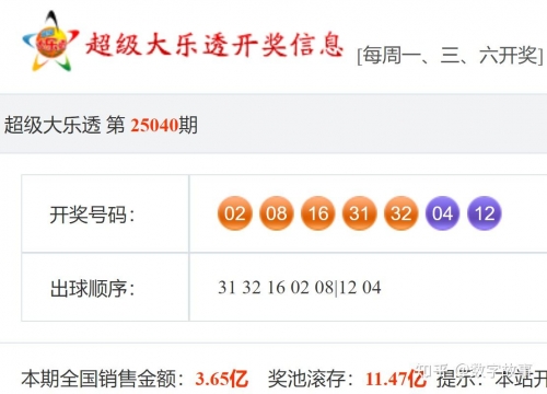 大乐透开奖结果表