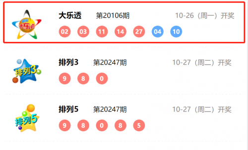 新彩六开奖结果资料查询表